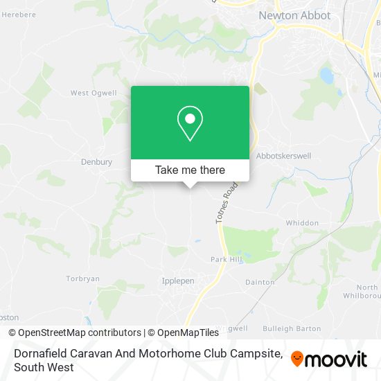 Dornafield Caravan And Motorhome Club Campsite map