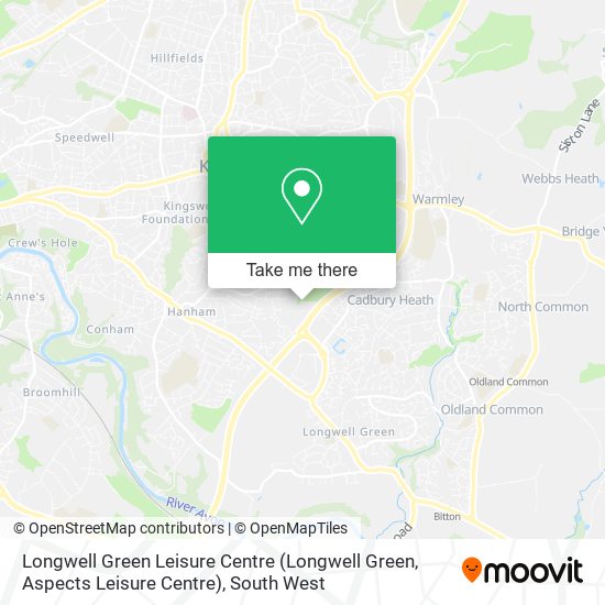 Longwell Green Leisure Centre (Longwell Green, Aspects Leisure Centre) map