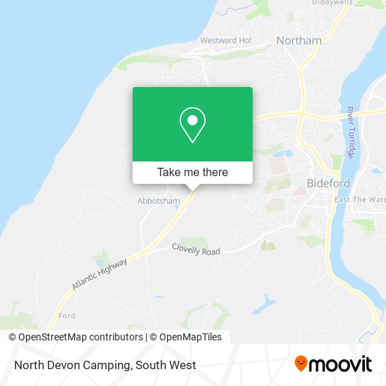 North Devon Camping map