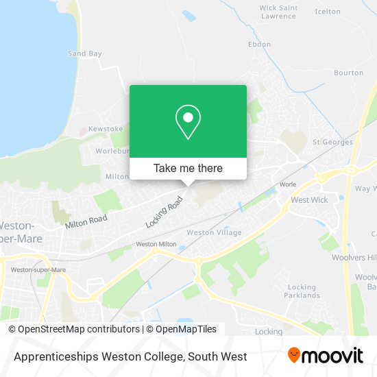 Apprenticeships Weston College map