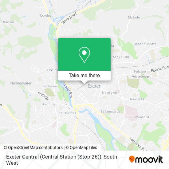 Exeter Central (Central Station (Stop 26)) map