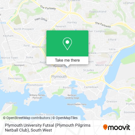 Plymouth University Futsal (Plymouth Pilgrims Netball Club) map