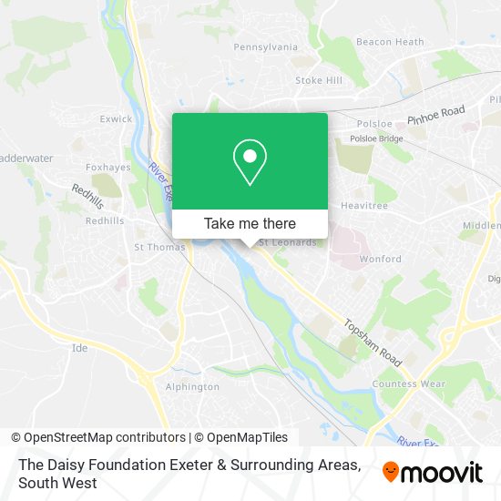 The Daisy Foundation Exeter & Surrounding Areas map