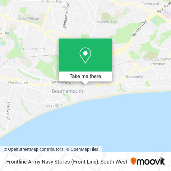 How to get to Frontline Army Navy Stores (Front Line) in Bournemouth by
