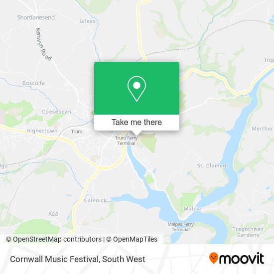 Cornwall Music Festival map