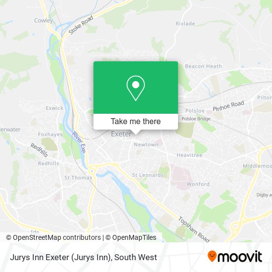 Jurys Inn Exeter map