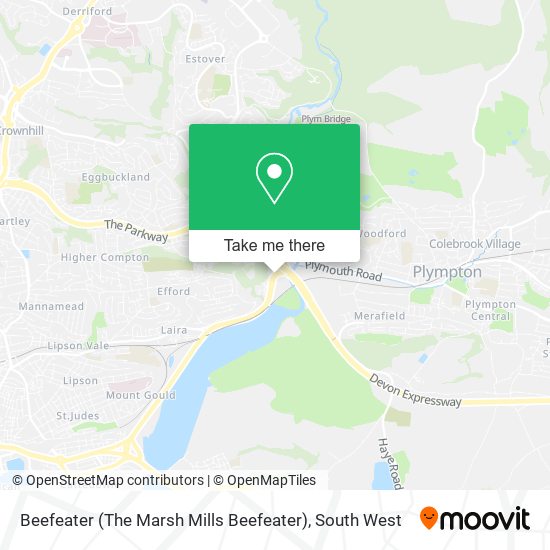 Beefeater (The Marsh Mills Beefeater) map