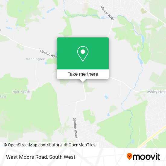 West Moors Road map