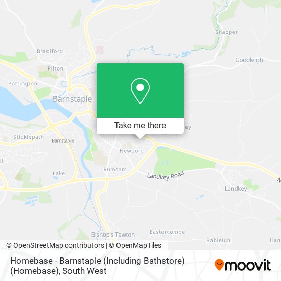 Homebase - Barnstaple (Including Bathstore) (Homebase) map