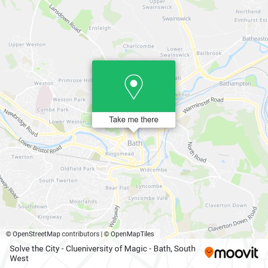 Solve the City - Clueniversity of Magic - Bath map