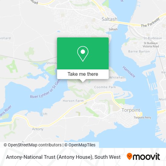 Antony-National Trust (Antony House) map