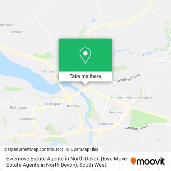 Ewemove Estate Agents in North Devon (Ewe Move Estate Agents in North Devon) map