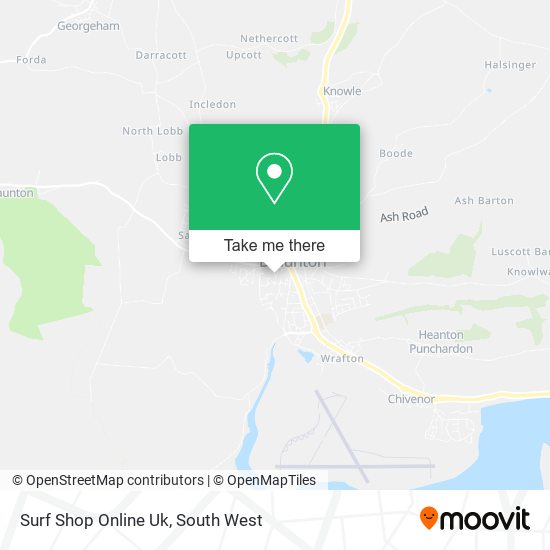 Surf Shop Online Uk map