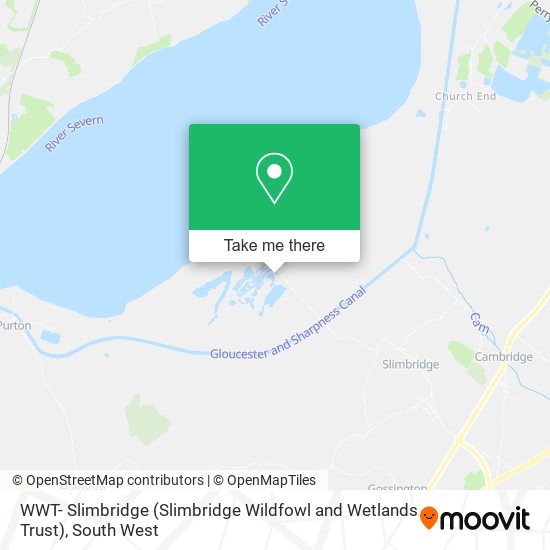 WWT- Slimbridge (Slimbridge Wildfowl and Wetlands Trust) map