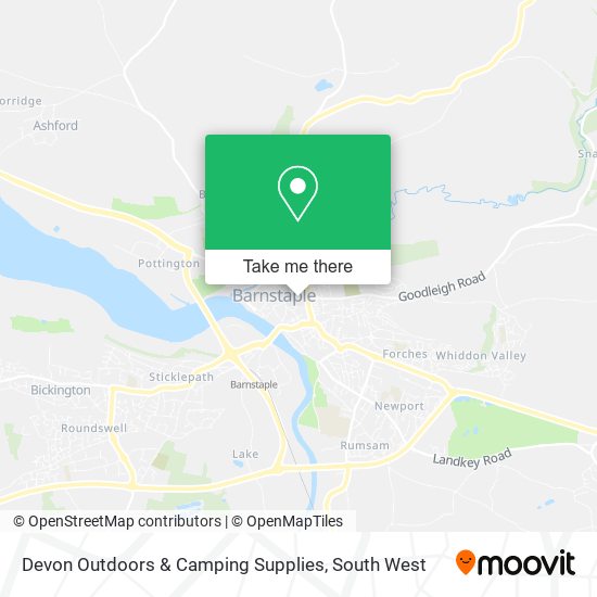 Devon Outdoors & Camping Supplies map