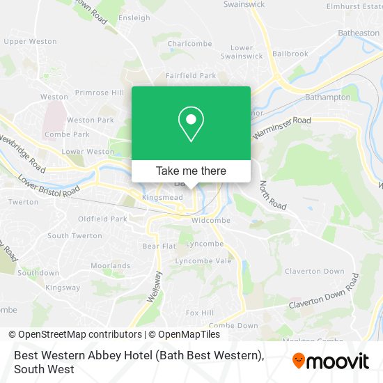 Best Western Abbey Hotel (Bath Best Western) map