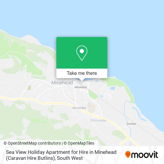 Sea View Holiday Apartment for Hire in Minehead (Caravan Hire Butlins) map