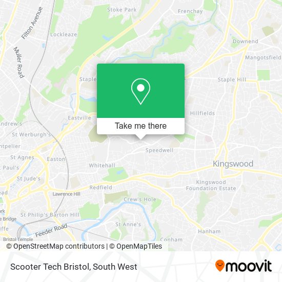 Scooter Tech Bristol map