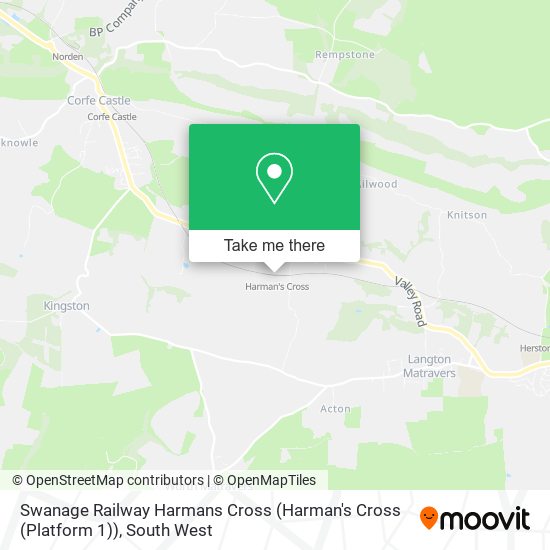 Swanage Railway Harmans Cross (Harman's Cross (Platform 1)) map