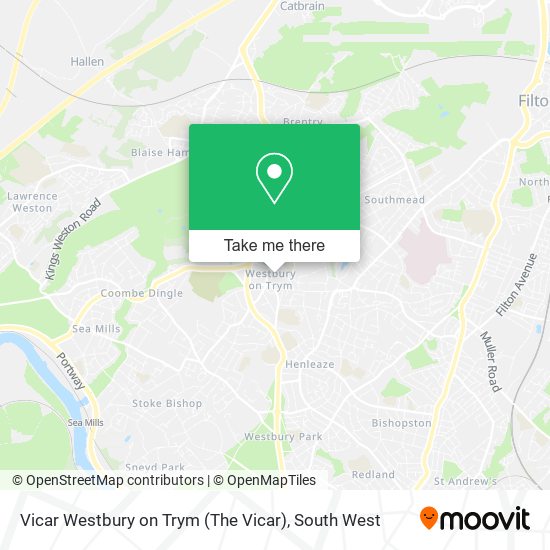 Vicar Westbury on Trym (The Vicar) map