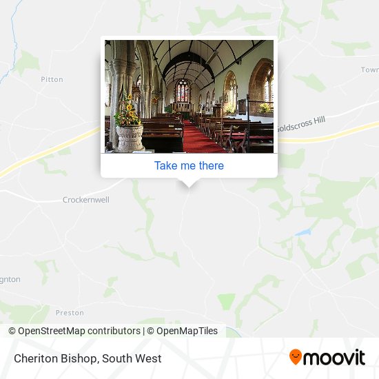 Cheriton Bishop map