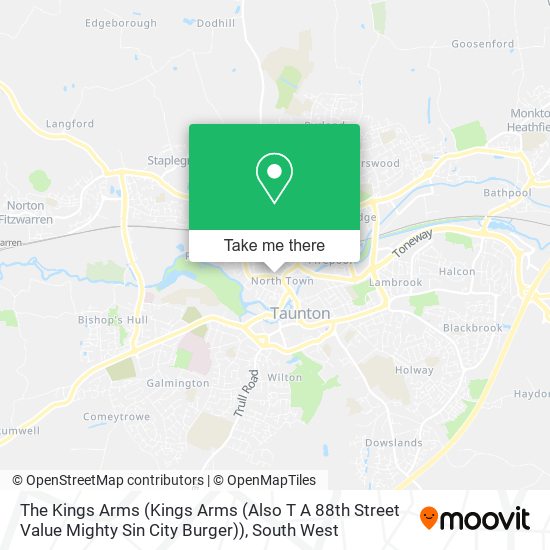 The Kings Arms (Kings Arms (Also T A 88th Street Value Mighty Sin City Burger)) map