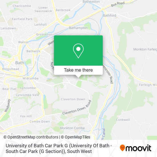 University of Bath Car Park G (University Of Bath - South Car Park (G Section)) map