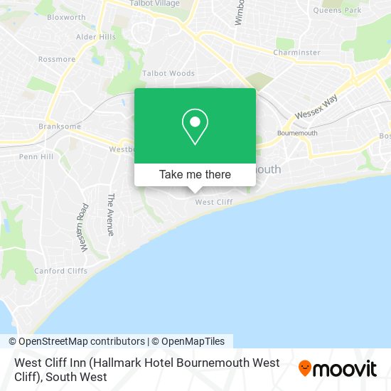 West Cliff Inn (Hallmark Hotel Bournemouth West Cliff) map