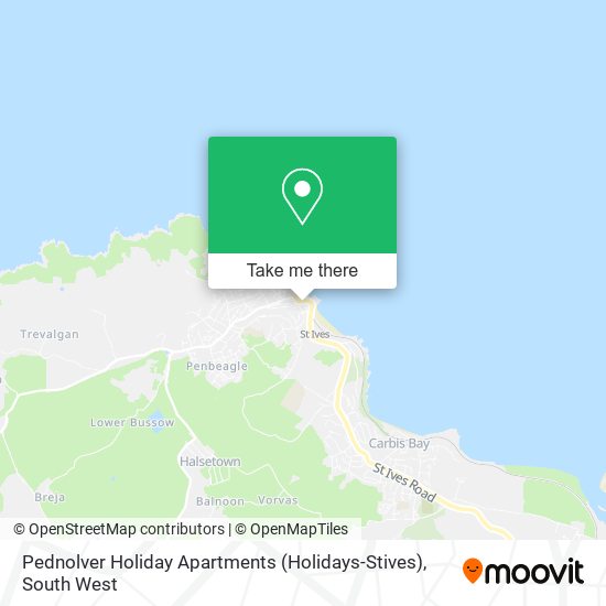 Pednolver Holiday Apartments (Holidays-Stives) map