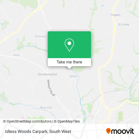 Idless Woods Carpark map