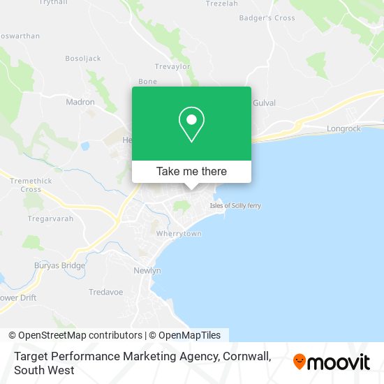 Target Performance Marketing Agency, Cornwall map