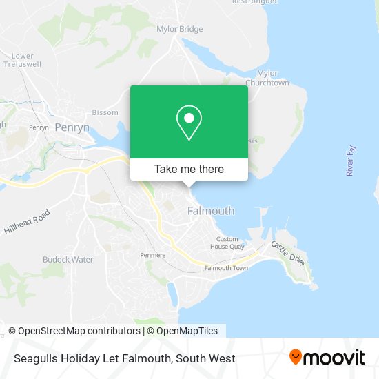 Seagulls Holiday Let Falmouth map
