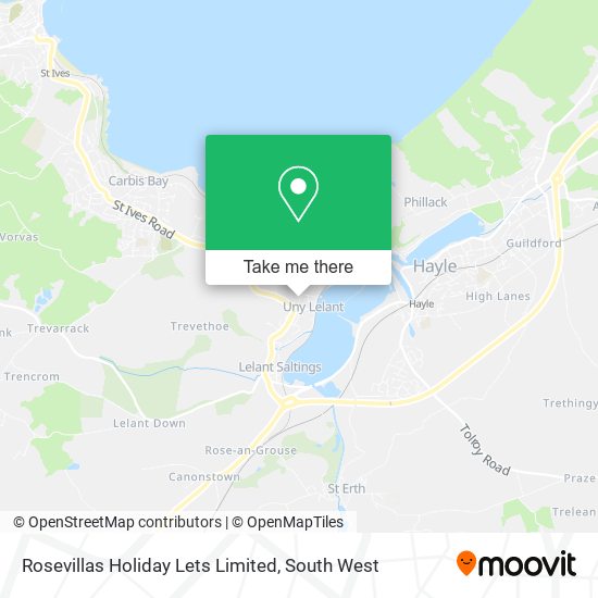 Rosevillas Holiday Lets Limited map