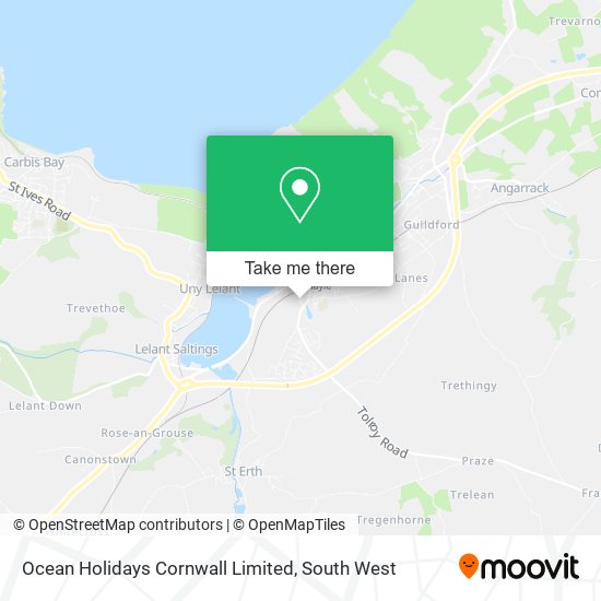 Ocean Holidays Cornwall Limited map