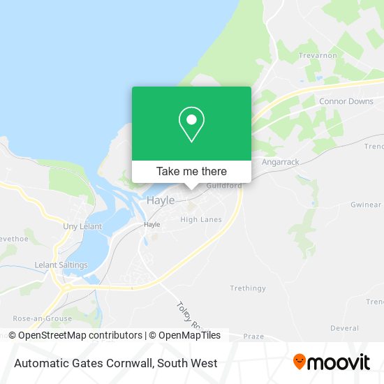 Automatic Gates Cornwall map