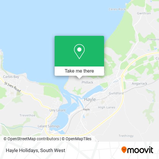 Hayle Holidays map