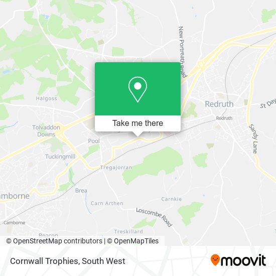 Cornwall Trophies map