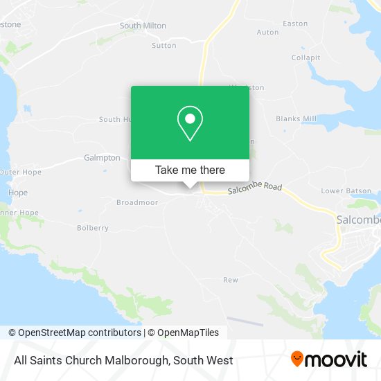 All Saints Church Malborough map