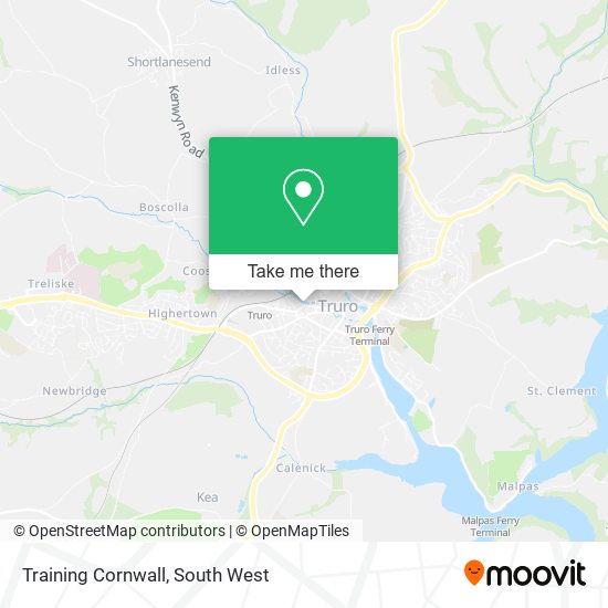 Training Cornwall map