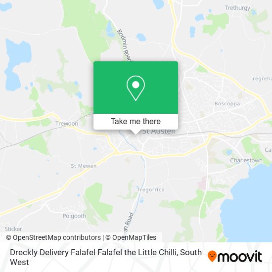 Dreckly Delivery Falafel Falafel the Little Chilli map
