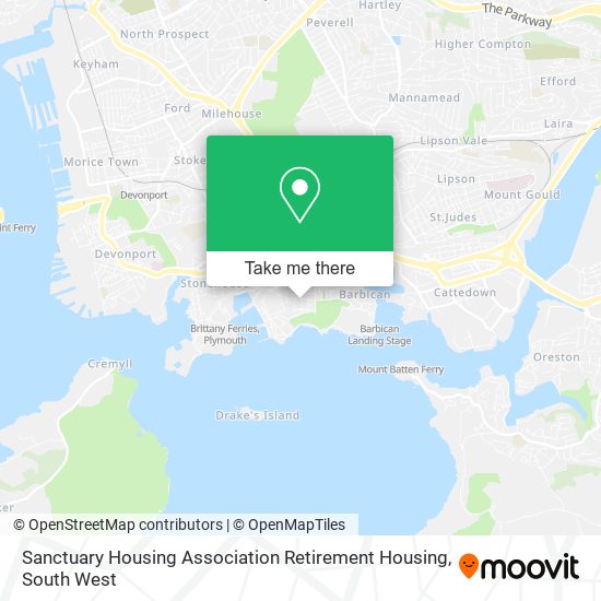 Sanctuary Housing Association Retirement Housing map