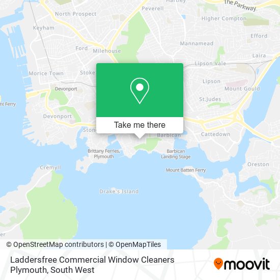 Laddersfree Commercial Window Cleaners Plymouth map