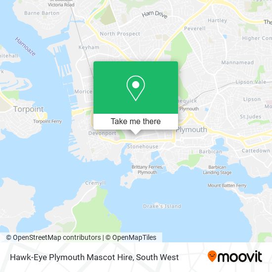 Hawk-Eye Plymouth Mascot Hire map