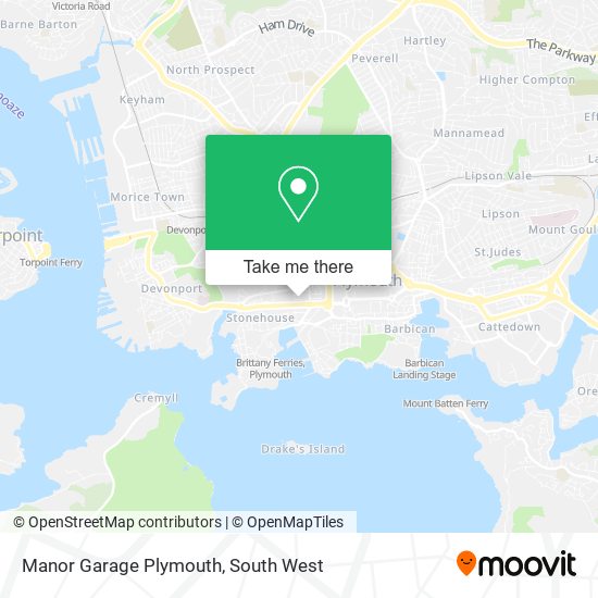 Manor Garage Plymouth map