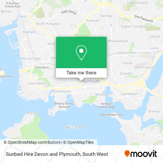 Sunbed Hire Devon and Plymouth map