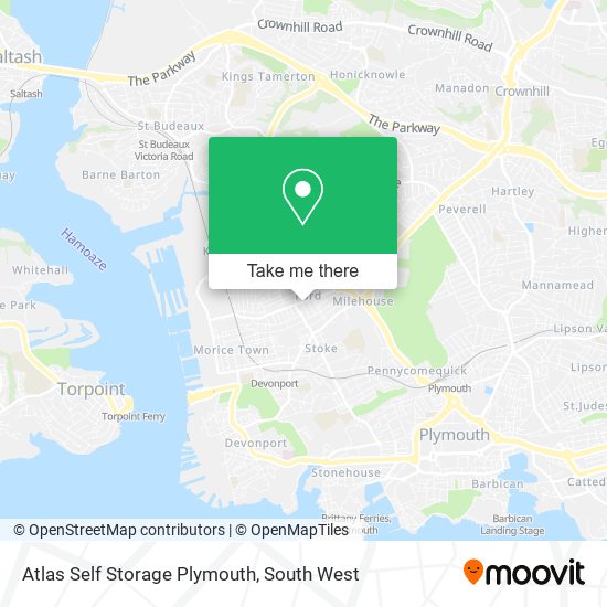 Atlas Self Storage Plymouth map