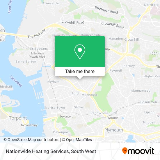 Nationwide Heating Services map