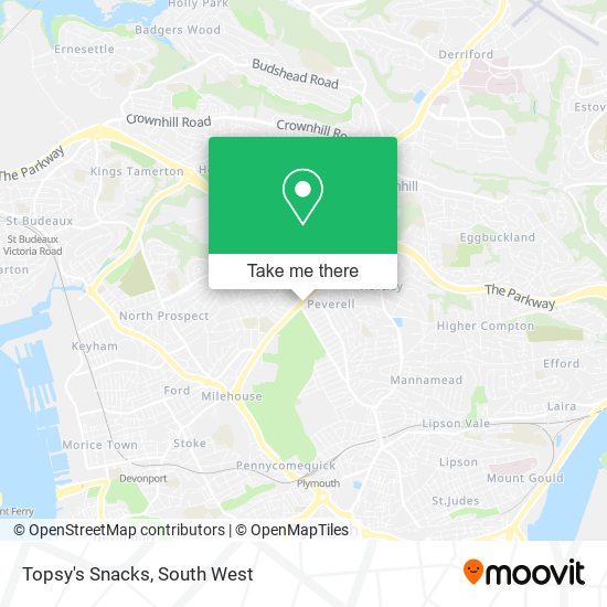 Topsy's Snacks map