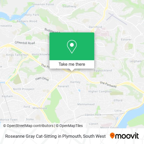 Roseanne Gray Cat-Sitting in Plymouth map