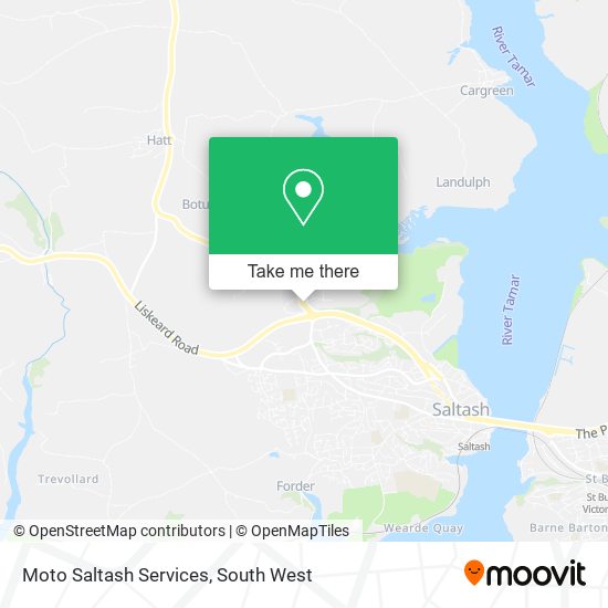 Moto Saltash Services map